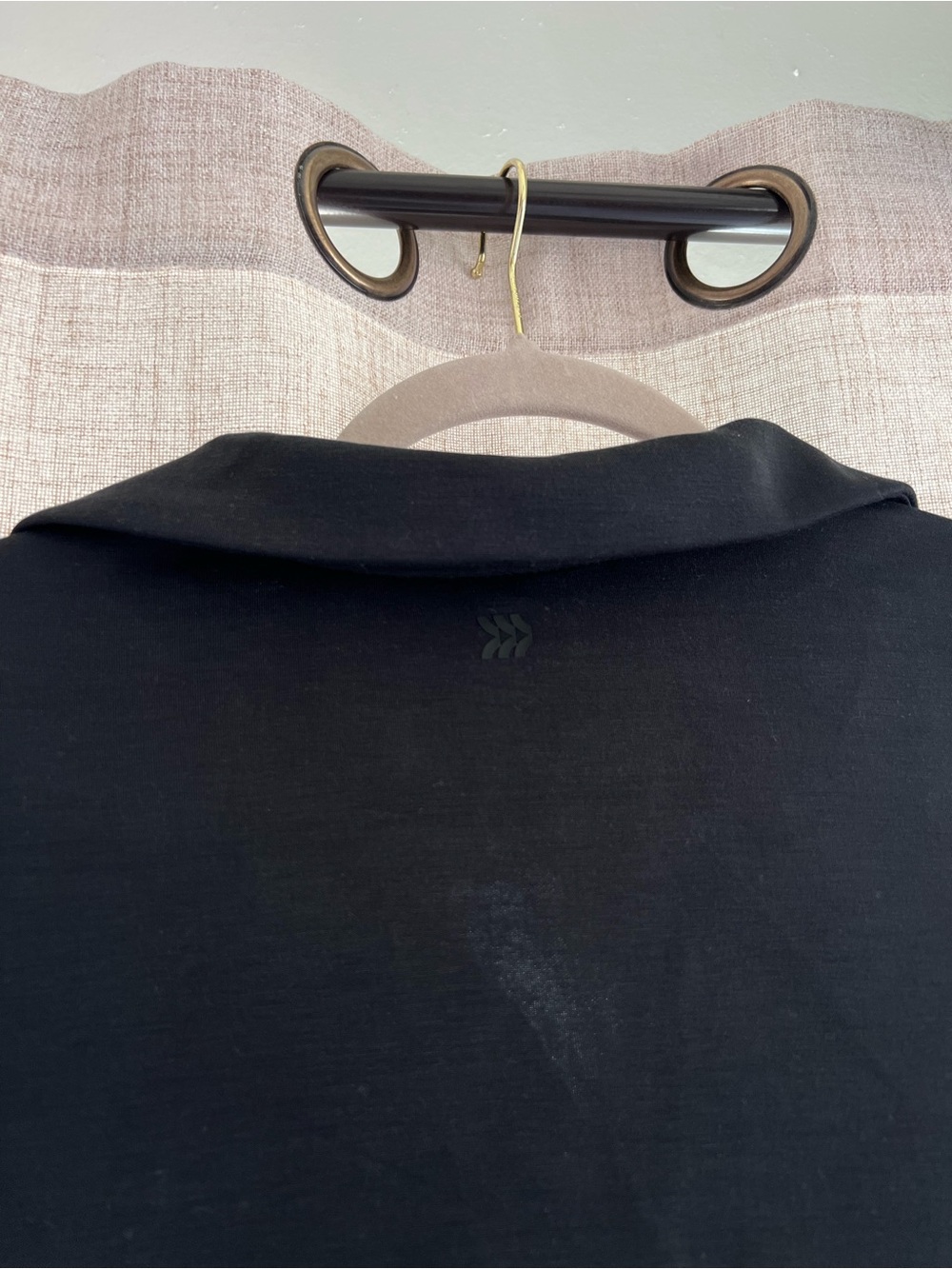 Black Women's Pullover Collar Sweatshirt - Picture 6 of 6